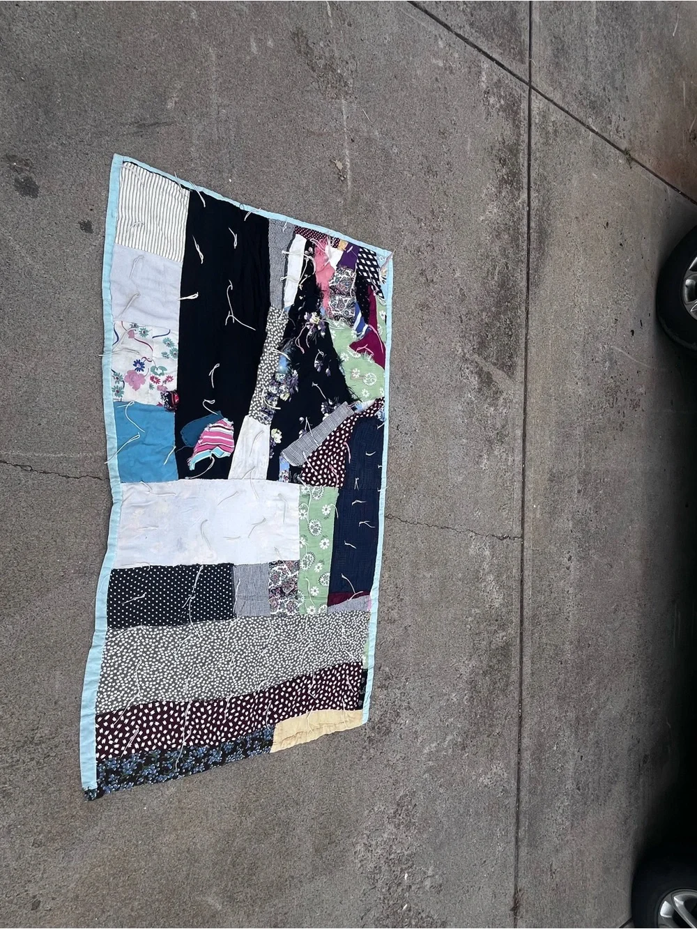 Handmade Patchwork Kids crazy patch Quilt - Multicolor